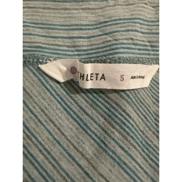 Athleta Women’s Skirt Small Green/ Grey Striped Asymmetrical Layered Pull On - Picture 6 of 6